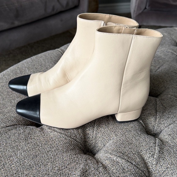 Veronica Beard Two-Tone Ankle Boots in Beige and Black - Cecile Booties - Picture 5 of 8
